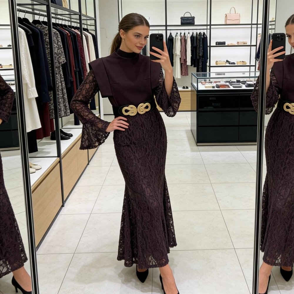 Schiaparelli patchwork lace dress